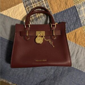 Michael Kors Burgundy - Hamilton Small Leather Satchel